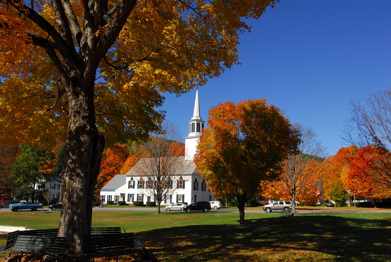 Townshend, Vermont Town Common in the fall.